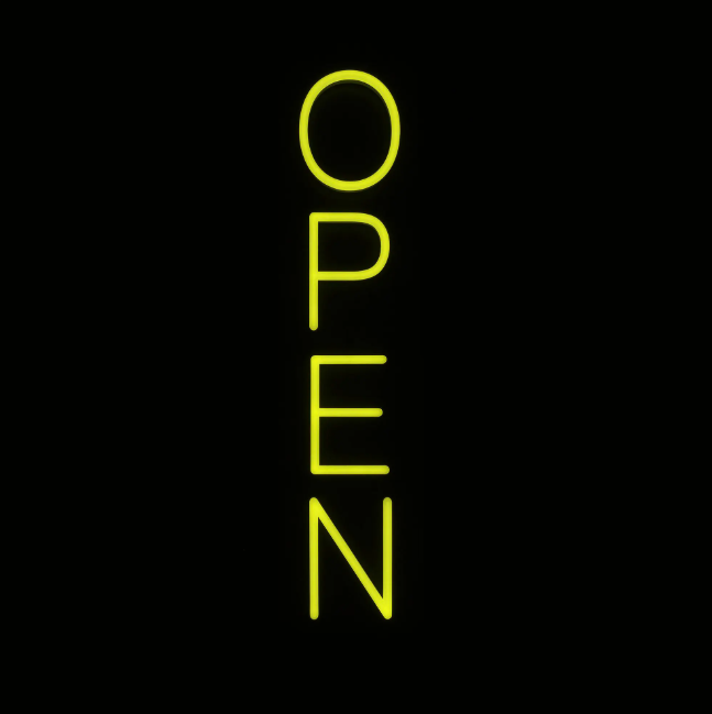 Neon LED iškaba "OPEN"