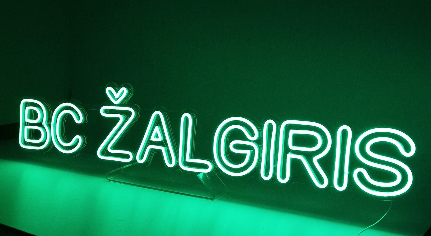 LED NEON užrašas "BC ŽALGIRIS"