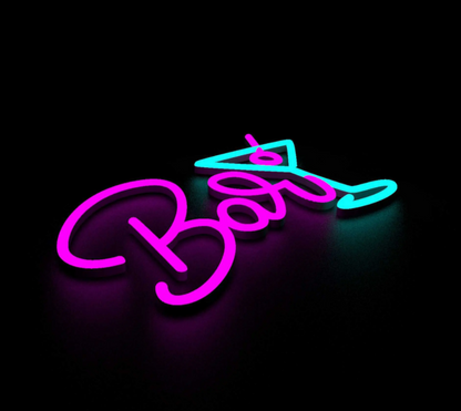 LED neon ženklas "BAR"