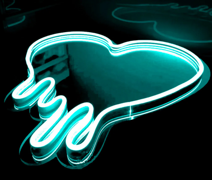 Neon LED ženklas " Veidrodinė širdis"